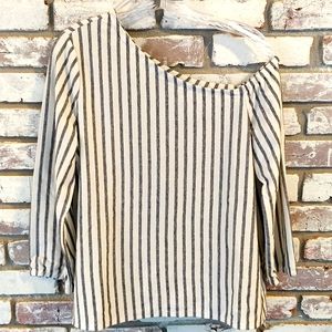 Banana Republic Factory One Shoulder Striped Top